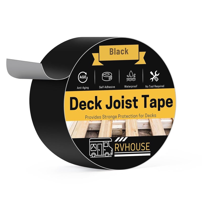 Rvhouse Deck Joist Tape 2 Inch x 50 Feet Waterproof Butyl Sealant Tape for Deck Protection Ideal RV Sealant Essential for Outdoor Wood Construction and Maintenance (DJ701) - Image 1